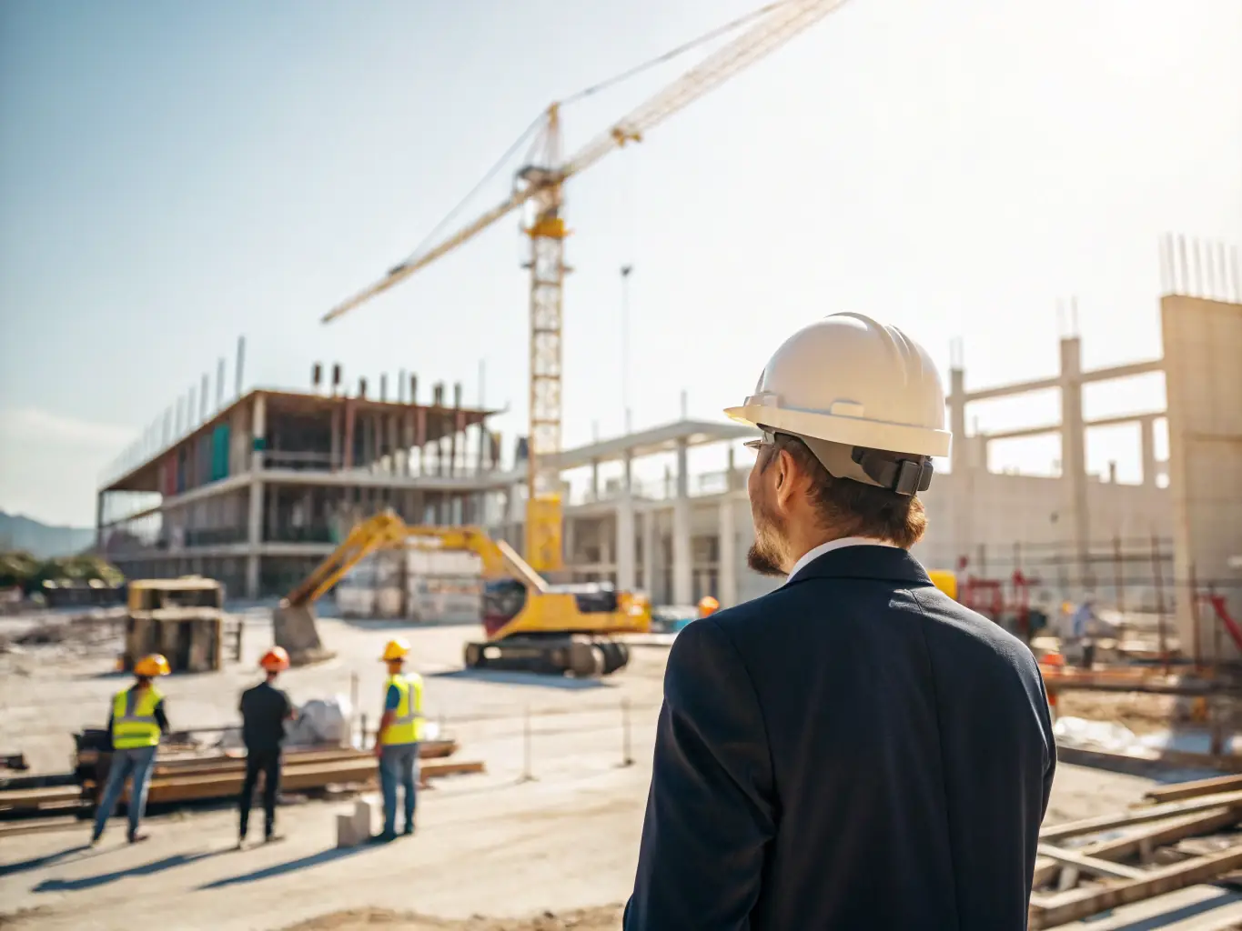 A project manager overseeing construction on-site, ensuring that the project is completed on time and within budget.